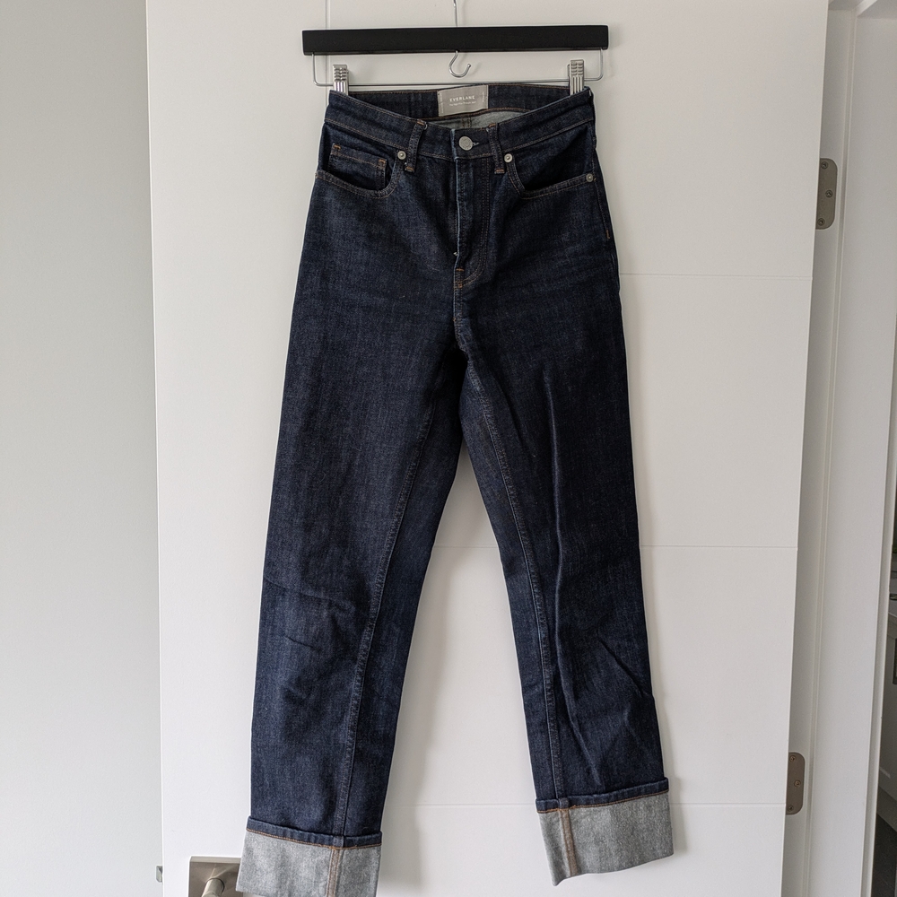 Everlane High Rise Straight Jean Dark Wash
